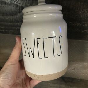 Rae Dunn Cream and Tan Sweets Canister